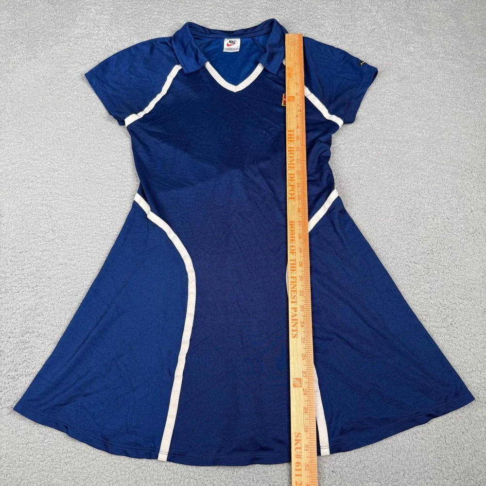 VTG 90s Nike Tennis Dress Womens L Blue Dri-FIT Court Skirt Pickleball USA Made